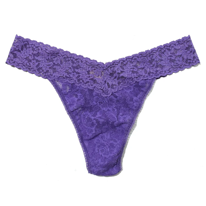 Signature Lace Original Rise Thong | Wild Violet Purple Tiered Lace Gown