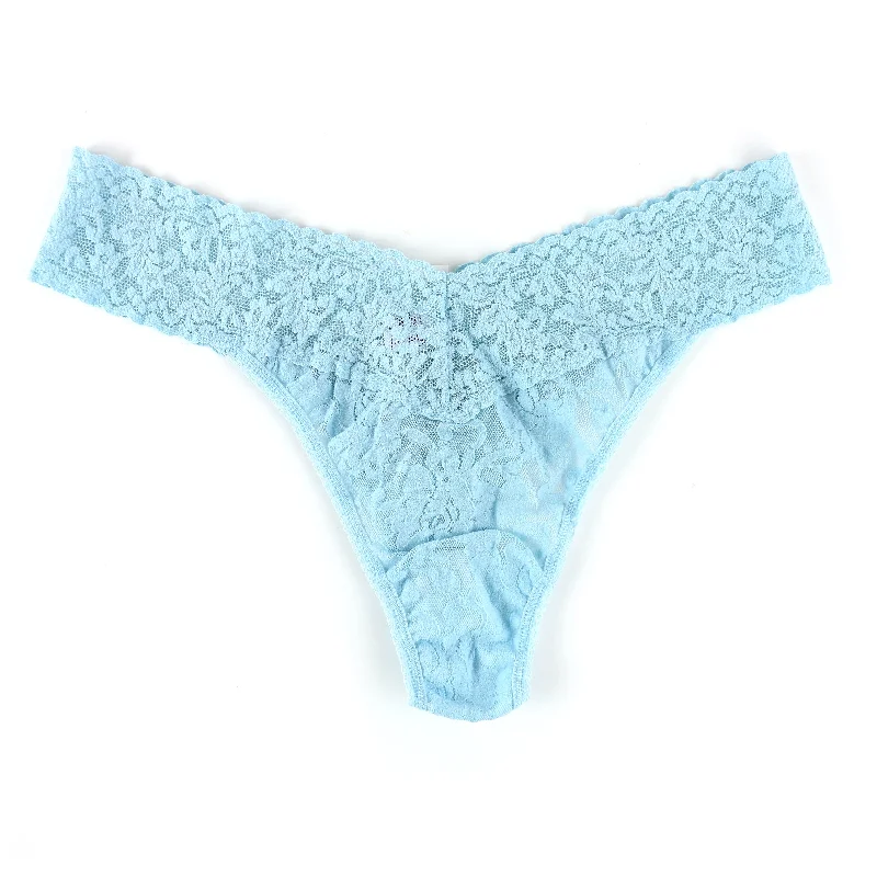 Signature Lace Original Rise Thong | Rain Cloud Blue Satin Lace Dress