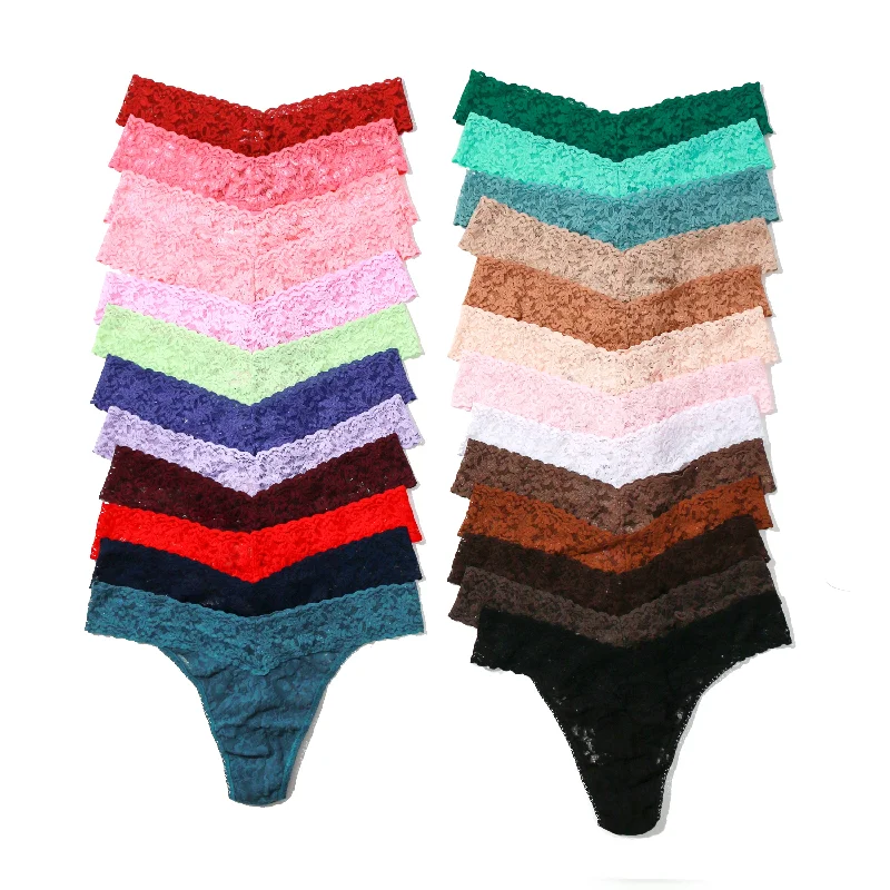 25-Pack Signature Lace Original Rise Thong | Holiday 2023 Fashion Ruffled Lace Dress