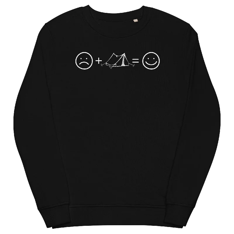 Lächelndes Gesicht und Camping - Unisex Premium Organic Sweatshirt Cozy Sweatshirts for Fall