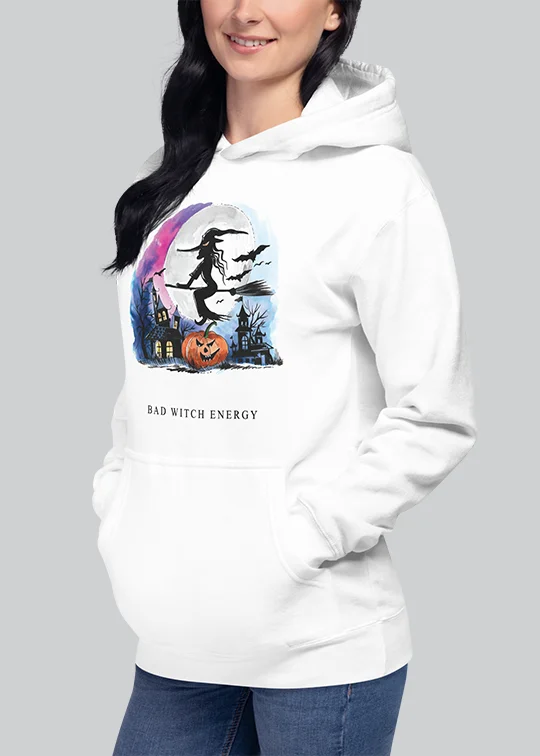 Bad Witch Energy Womens Hoodie Fleece Hoodies & Sweatshirts