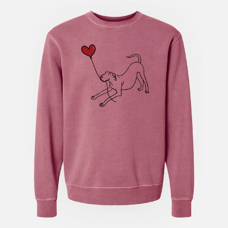 Great Dane Heart String - Unisex Pigment Dyed Crew Sweatshirt Comfortable Women’s Hoodies