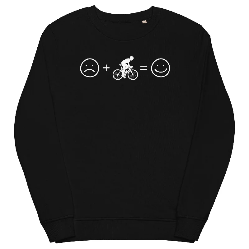 Lächelndes Gesicht und Radfahren - Unisex Premium Organic Sweatshirt Soft Sweatshirts with Logo