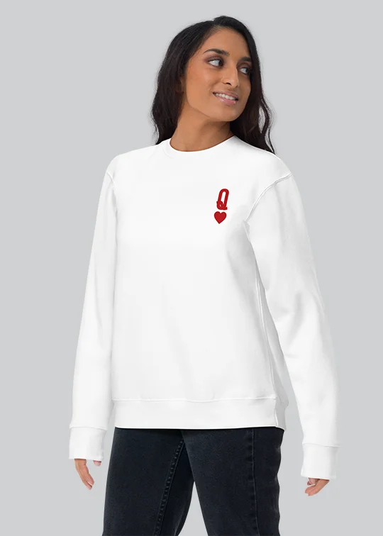 Queen Of Hearts Womens Crewneck Sweatshirt Cozy Hoodies & Sweatshirts