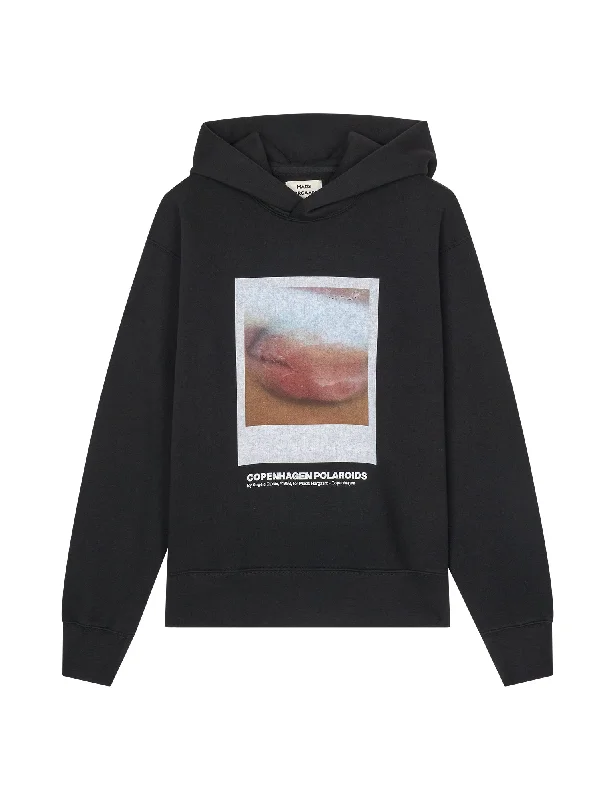 Standard Hood Polaroid Sweat, Black Graphic Hoodie Sweatshirt