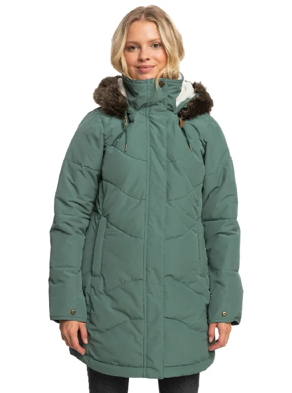 Ellie Longline Winter Jacket - Dark Forest Women's winter-ready jackets