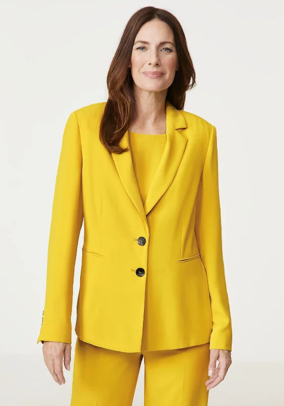 Gerry Weber Single Breasted Blazer, Yellow Women's spring jackets