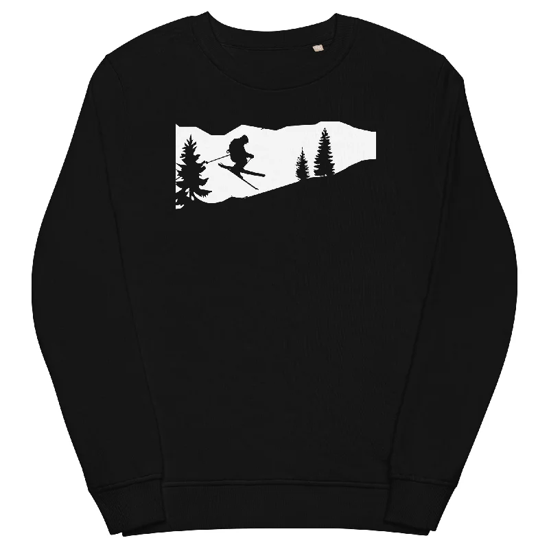 Skifahren - (51) - Unisex Premium Organic Sweatshirt Printed Hooded Sweatshirts