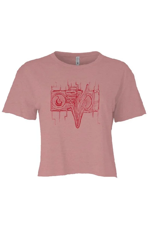 Fatbol Womens Cali Crop "Stereo Death" Desert Pink