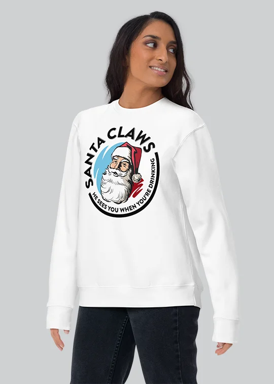 Santa Claws Womens Crewneck Sweatshirt Hoodies for Streetwear