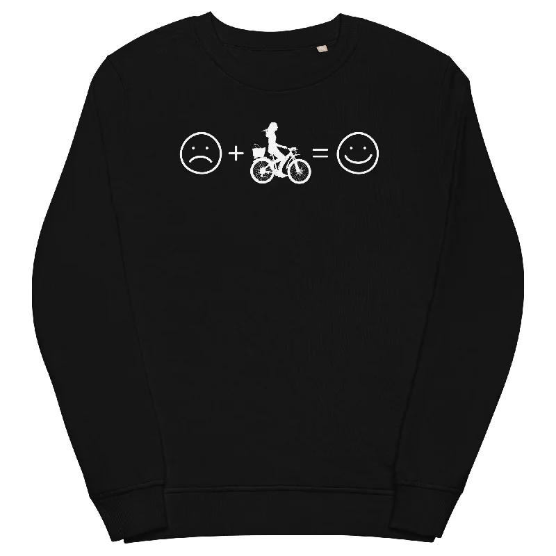 Lächelndes Gesicht und Radfahren - Unisex Premium Organic Sweatshirt Lightweight Hooded Sweatshirt