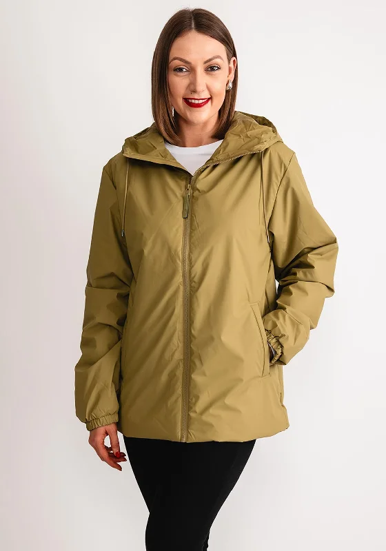 Rains Lohja Insulated Long Waterproof Jacket, Khaki Women's all-season jackets