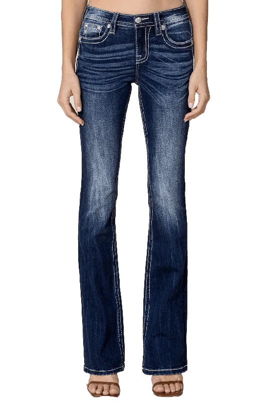 Miss Me Paisley Border Bootcut Jeans