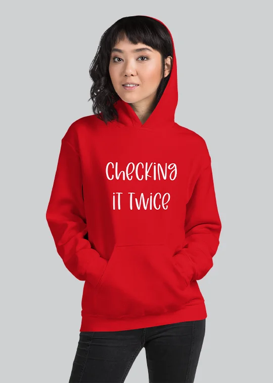 Checking It Twice Women's Hoodie Fashionable Sweatshirts for Women