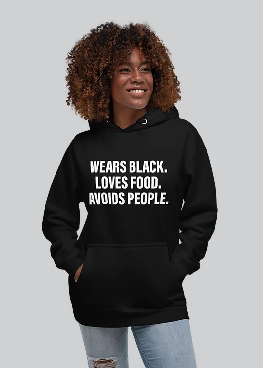 Wears Black Women's Hoodie Graphic Sweatshirts Collection