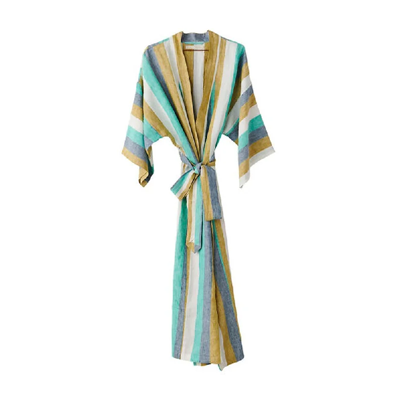 Lagoon Stripe Linen Robe Trendy pajama sets for women