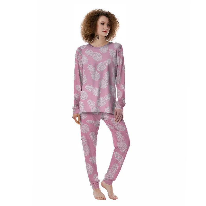 Pineapple Pink Print Pattern Women's Pajamas Zara pajama sets