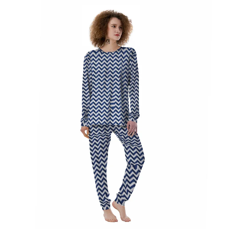 Pixel Zigzag Print Pattern Women's Pajamas Couple pajama sets