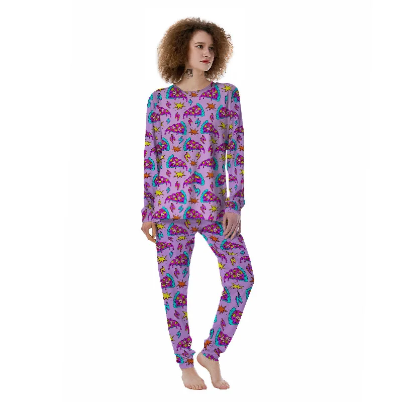 Pizza Psychedelic Print Pattern Women's Pajamas Men's pajama sets