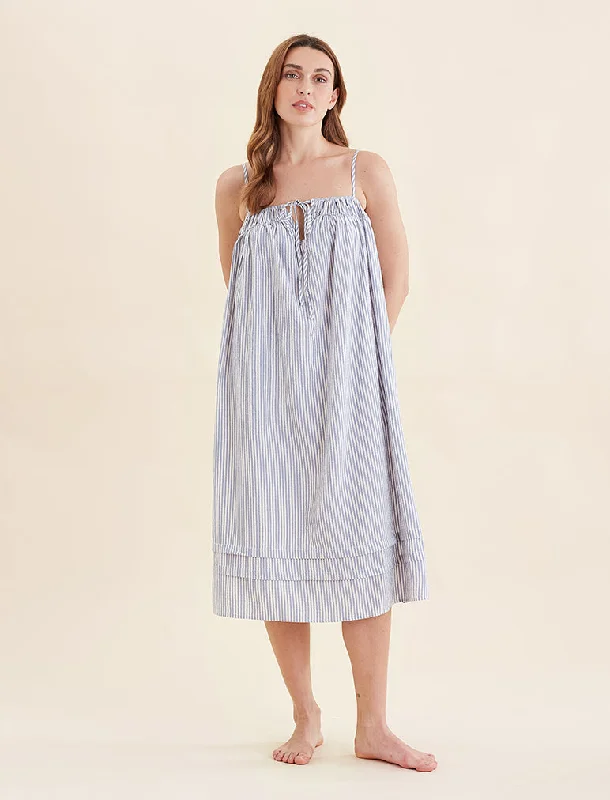 Sabine Seersucker Stripe Maxi Nightie Forever 21 pajama sets