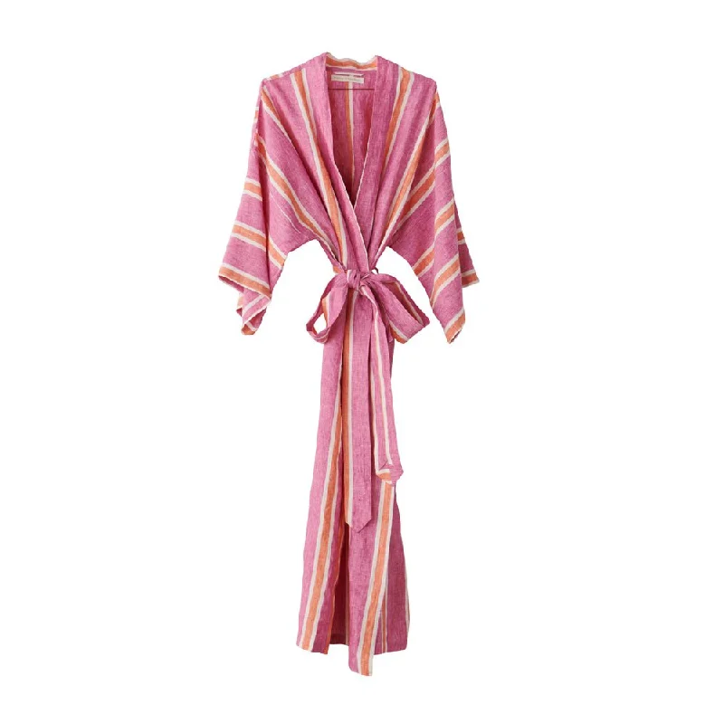 Wildberry Stipe Linen Robe Best-selling pajama sets 2024