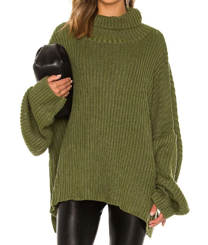 Casey Sweater In Army Green Wrinkle-resistant sweaters