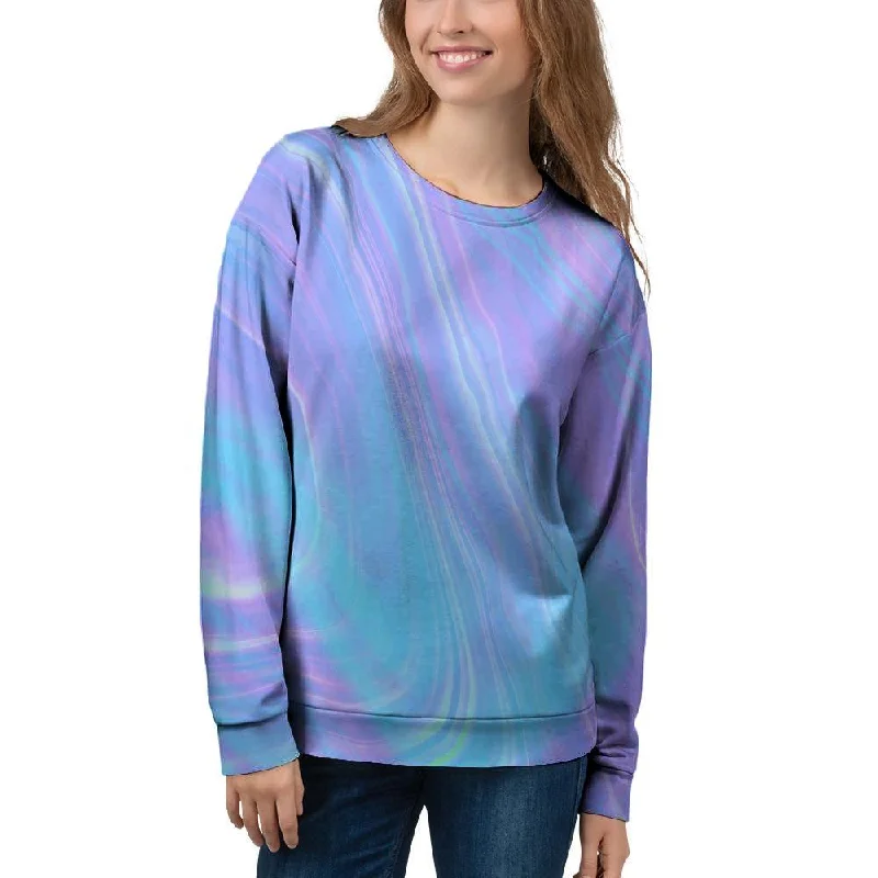 Holographic Print Women's Sweatshirt Chunky knit sweaters