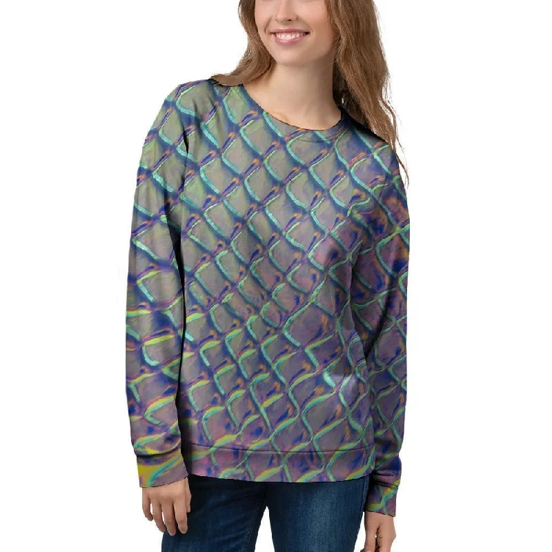 Holographic Snakeskin Print Women's Sweatshirt Cashmere sweaters