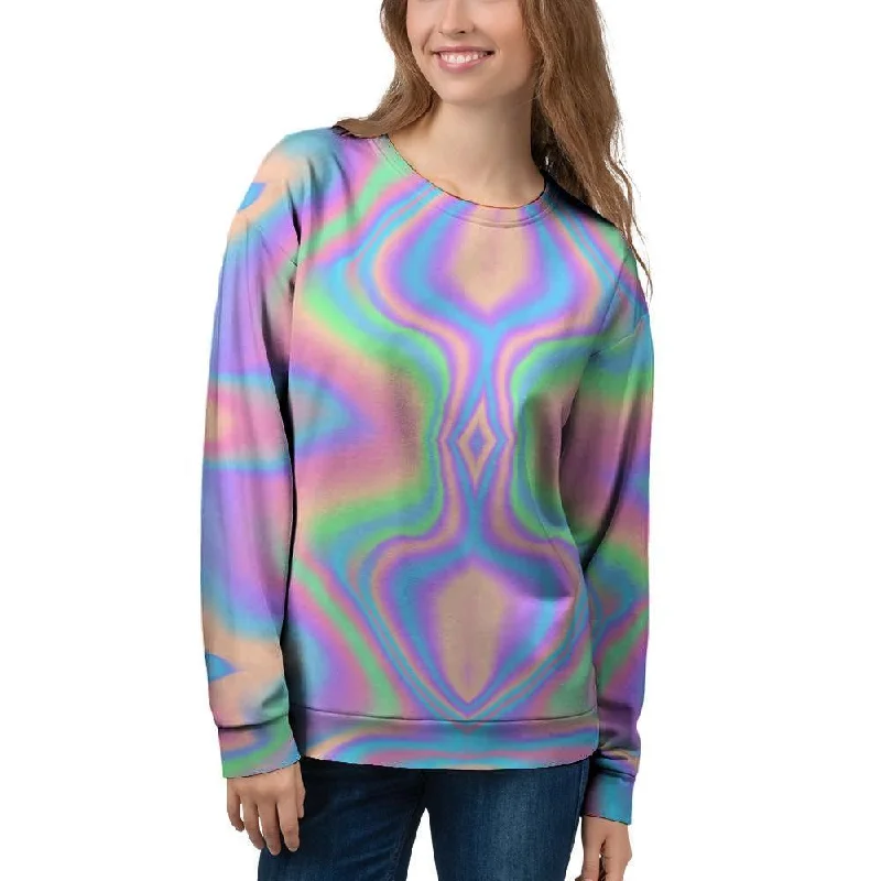 Holographic Trippy Women's Sweatshirt V-neck sweaters