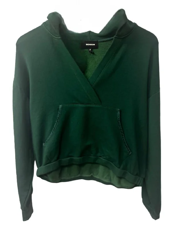 Hooded Sweatshirt In Evergreen Eco-friendly sweaters