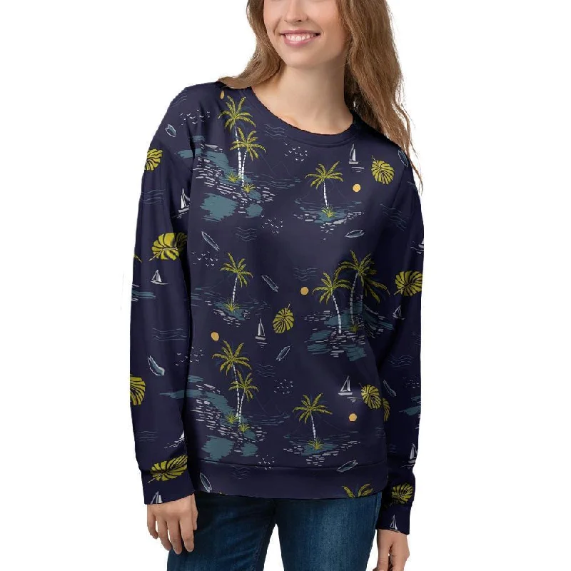 Island Palm Tree Hawaiian Print Women's Sweatshirt Women's sweaters