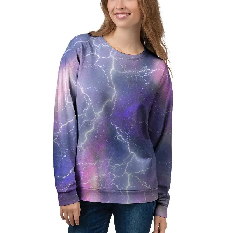 Lightning Aurora Galaxy Space Women's Sweatshirt Formal sweaters