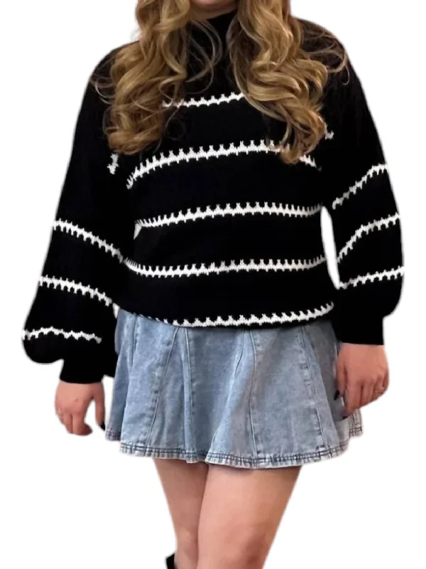 Striped Sweater In Black Lightweight sweaters for spring