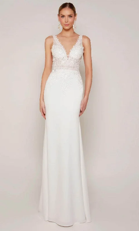 Alyce Paris 7097 - Embroidered V-Neck Wedding Gown Beautiful Bridal Gown