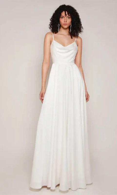 Alyce Paris 7100 - Adjustable Straps Cowl Neck Wedding Gown Mermaid Style Gown