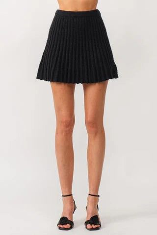 Gabrielle Pleated Knit Skirt Black Pastel unclassified skirts