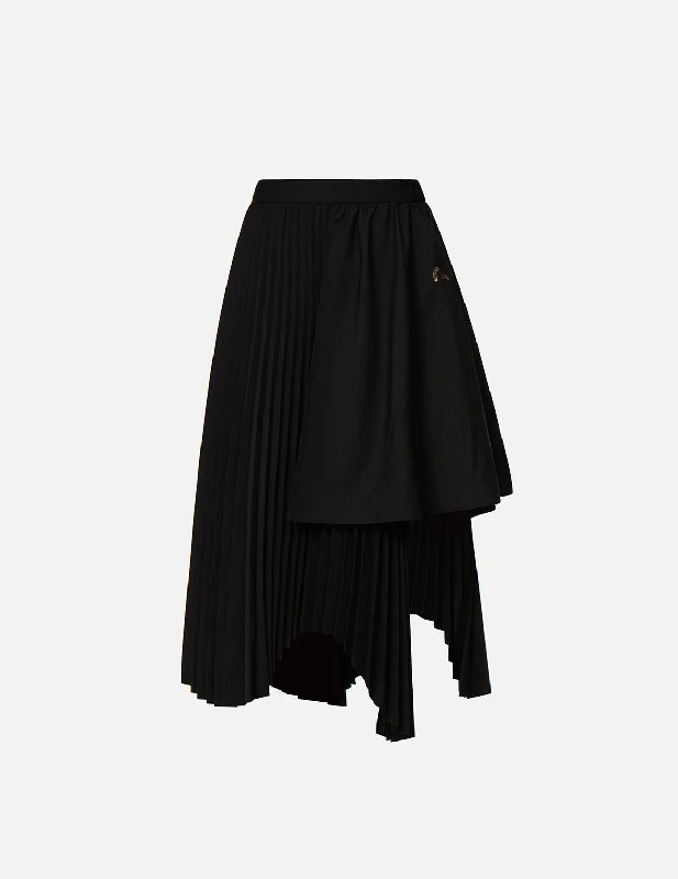 Japanese-pattern Seagull Pleated Asymmetric Skirt Side-tie unclassified skirts