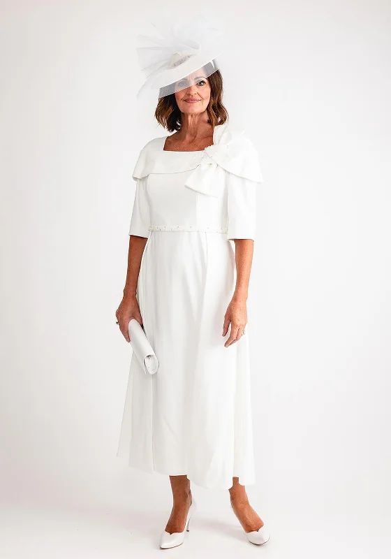 John Charles Bow Shoulder Overskirt Dress, Ivory Best-selling unclassified skirts