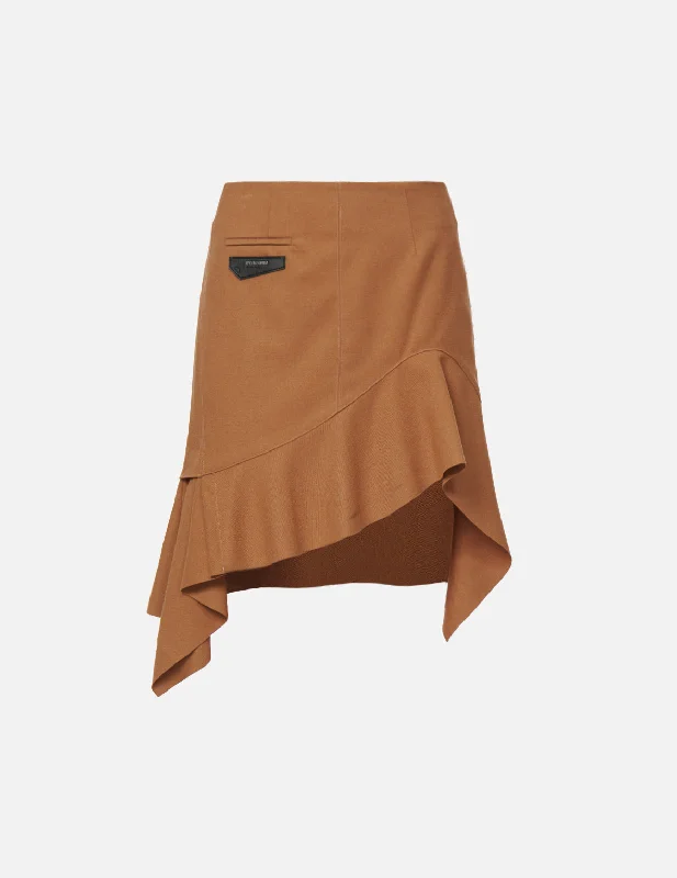 Leather Pocket Flap Asymmetric Skirt Plus size unclassified skirts