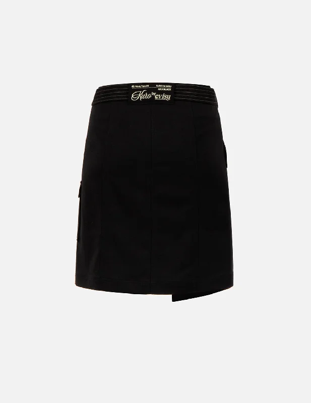 Logo Embroidered Waistband Wrap Skirt Slit unclassified skirts