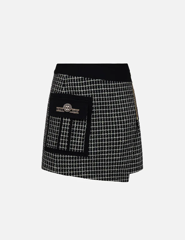 Metallic Wool Tweed Skirt Asymmetrical unclassified skirts