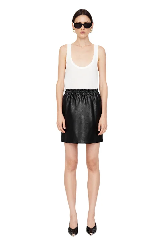 Soto Skirt - Black Vegan Leather Cotton unclassified skirts