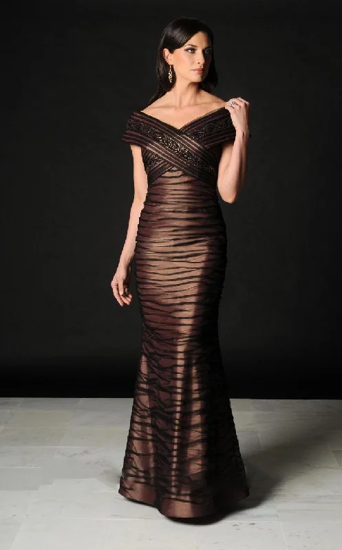 Alexander by Daymor - 503 Fitted Off Shoulder Sheer Textured Evening Gown High-end party dresses