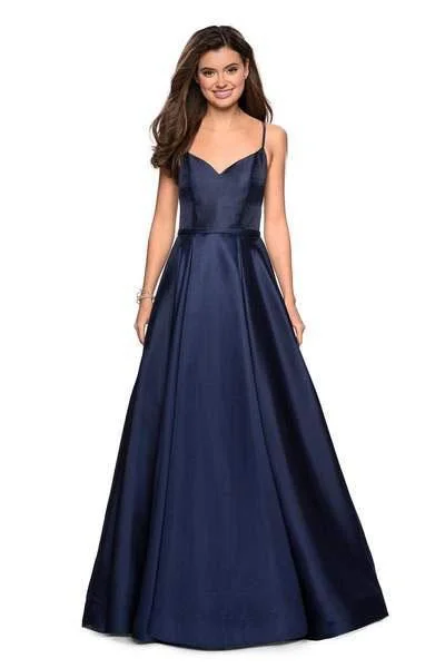 La Femme - 27447 Sleeveless V-neck Mikado Ballgown Maternity party dresses