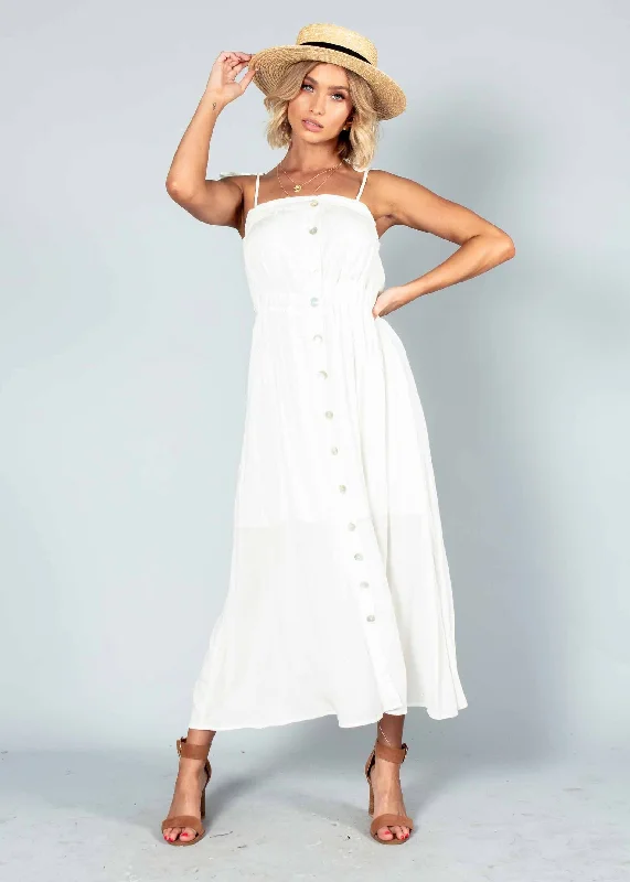 Addilyn Midi Dress - White Holiday midi dresses