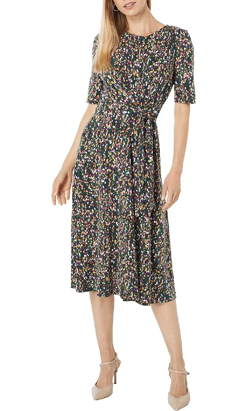 London Times T6041M - A-line Printed Dress Preppy floral dresses