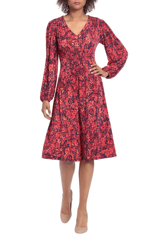 London Times T6439M - Long Sleeve Floral Dress Bodycon floral dresses