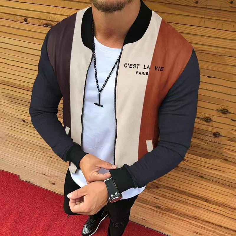 Printed Casual Men's Fallwinter Jacket Coat Bold pattern unclassified dresses