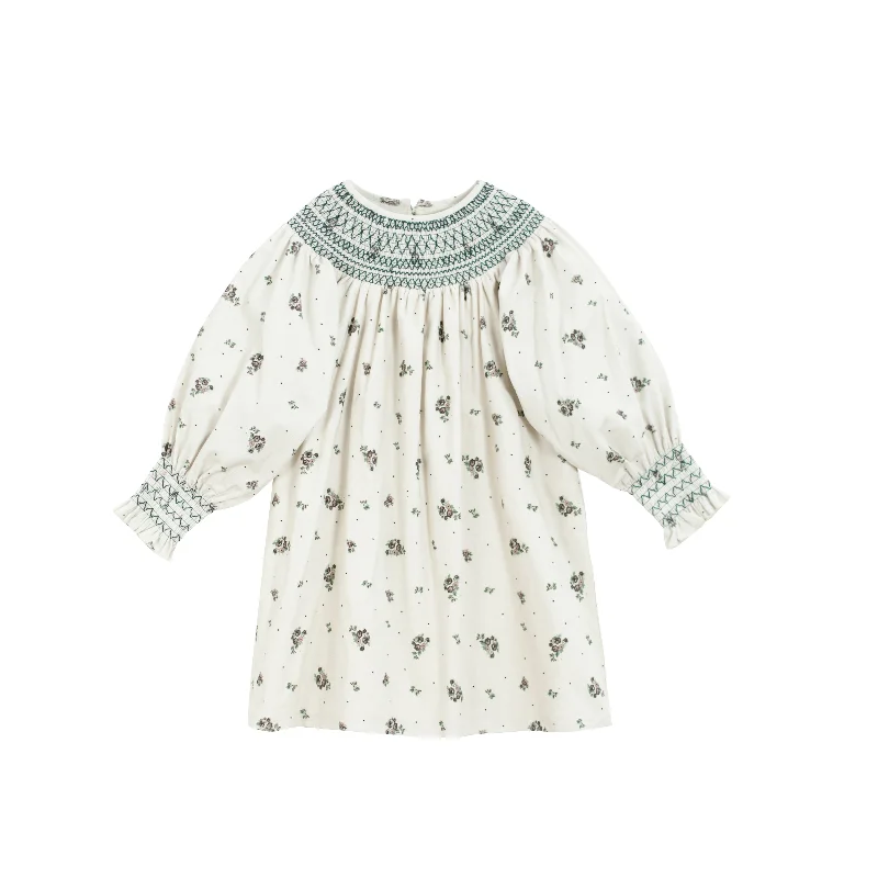Carla cream flower dress by C'era Una Volta Striped unclassified dresses