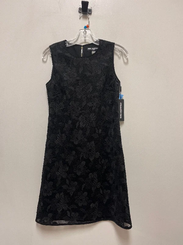 Dress Designer By Karl Lagerfeld In Black, Size: S Floral unclassified dresses